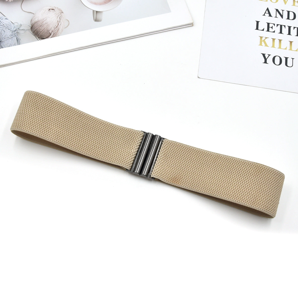 Red elastic waist seal wide belt