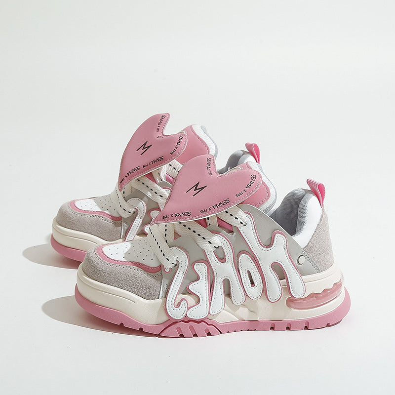 Genuine leather niche white shoes