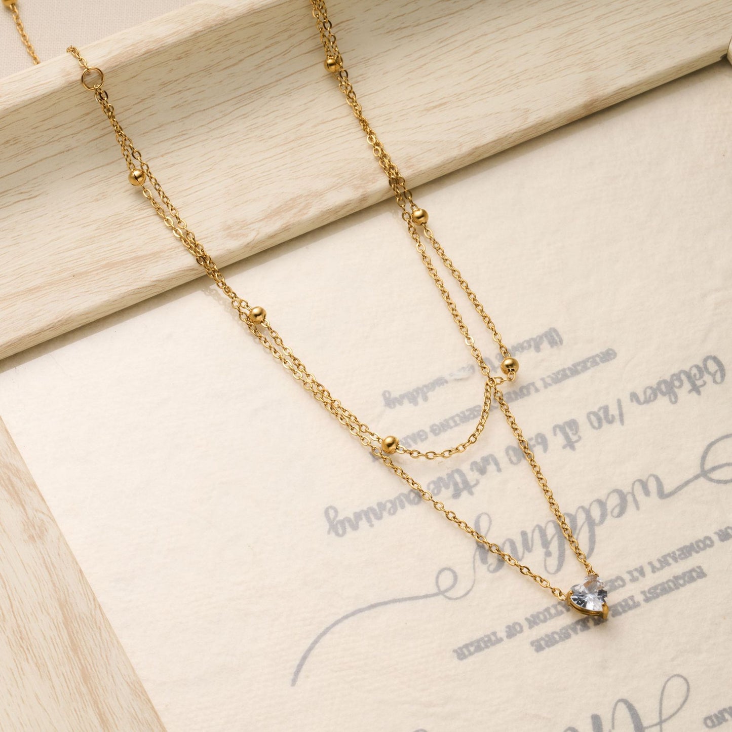 Love Diamond Layered Necklace