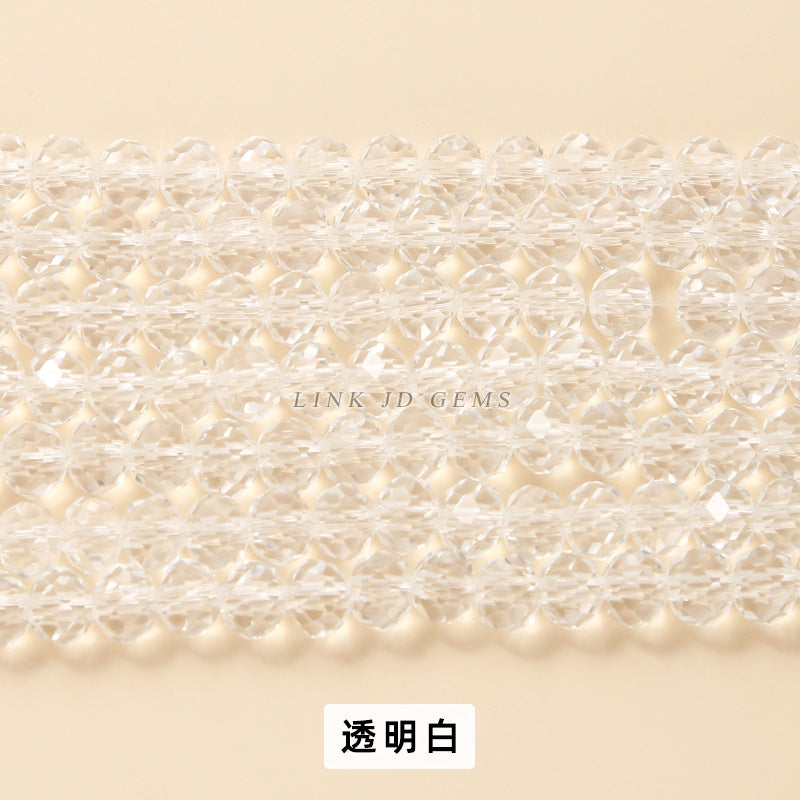 Colored crystal glass flat beads loose beads