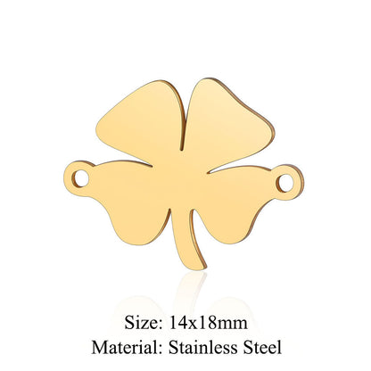 5 pcs/pack Four Leaf Clover Tree of Life Transfer Titanium Steel Pendant