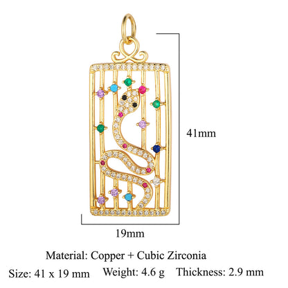Oil drop copper zircon pendant palm eye face crown