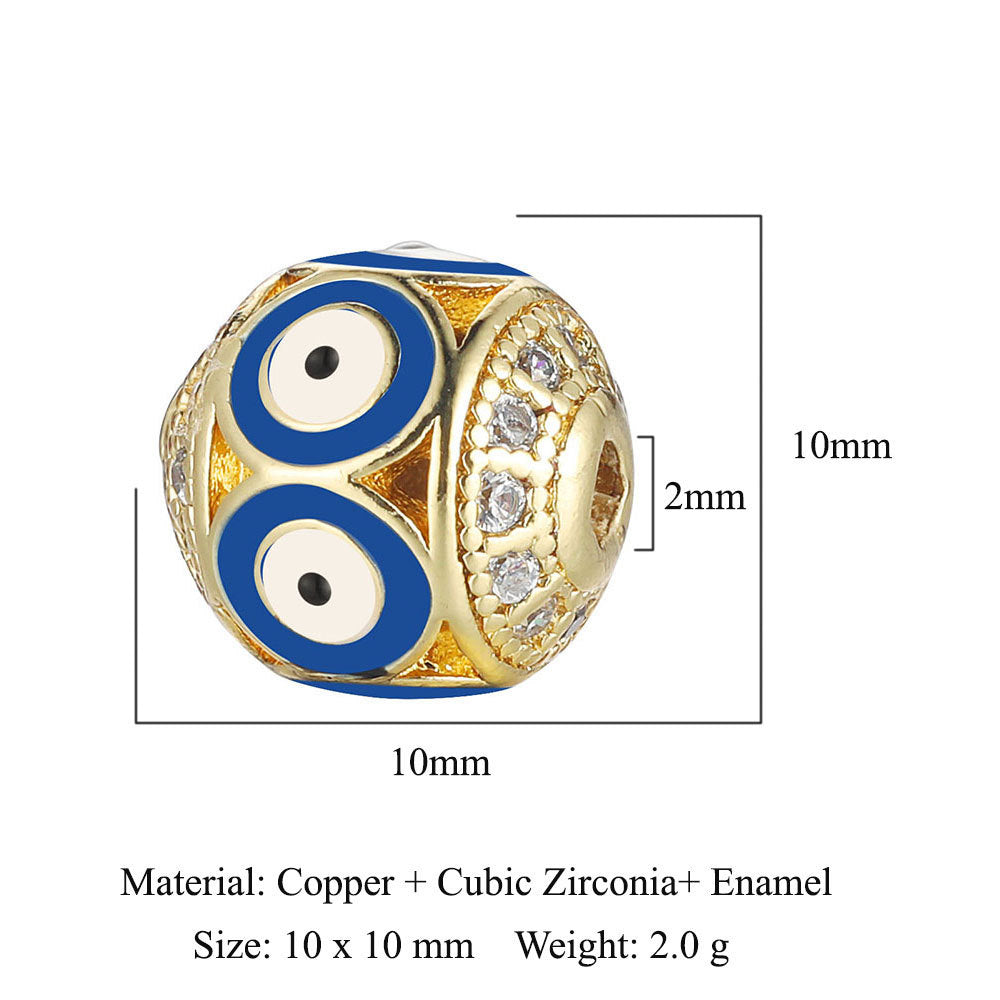 Devil's Eye Copper Zircon Jewelry Beads