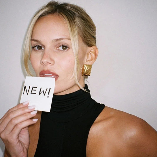 18K Gold Stripe Symmetrical Earrings