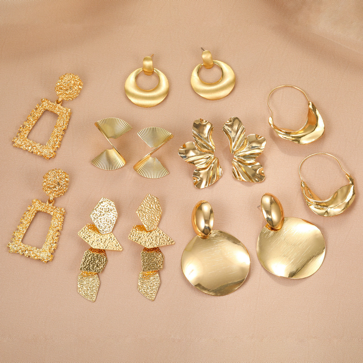 Irregular Leaf & Butterfly Earrings