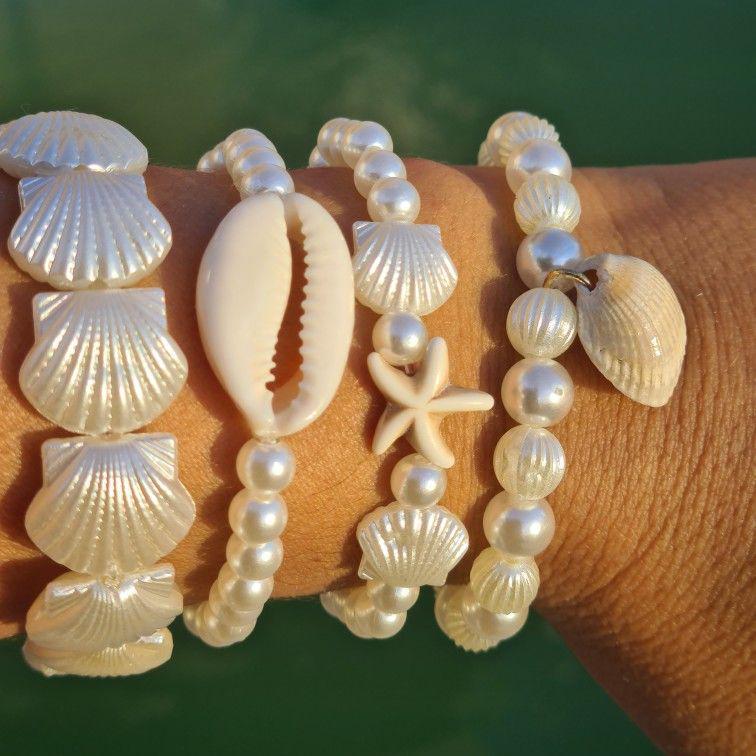 Bohemian Shell & Starfish Bracelet Set