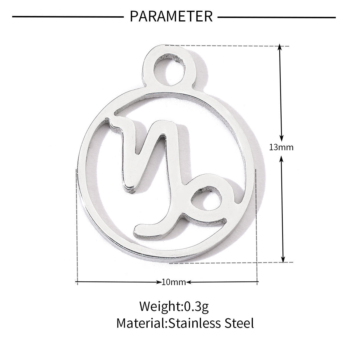 20 pcs/pack twelve constellations titanium steel pendant