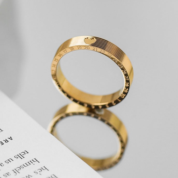 18K Gold "Love" Digital Women's Ring (Non-Fading)