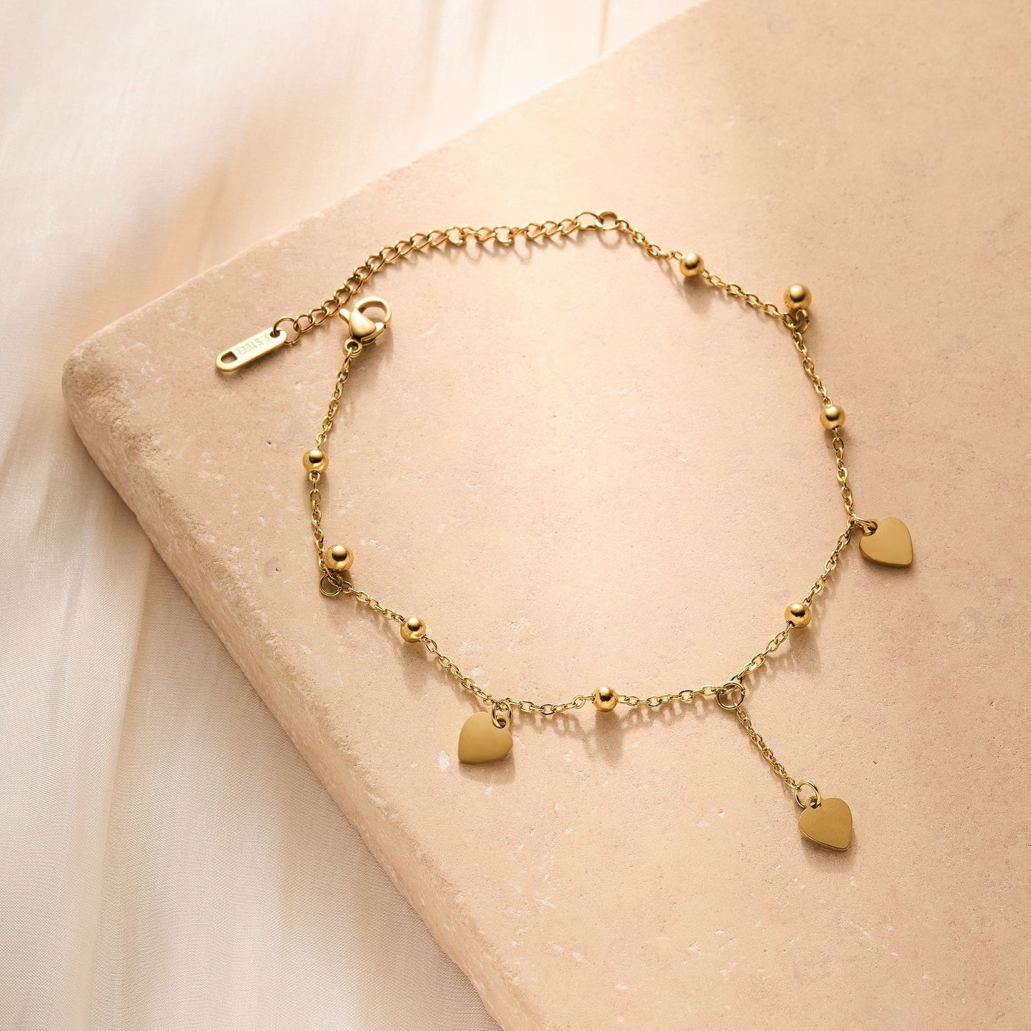 Titanium Steel Heart Charm Bracelet