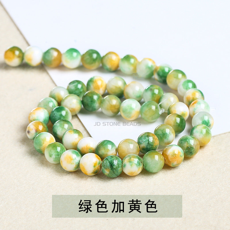 Colored Persian jade loose beads chalcedony round beads