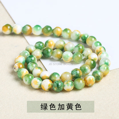 Colored Persian jade loose beads chalcedony round beads