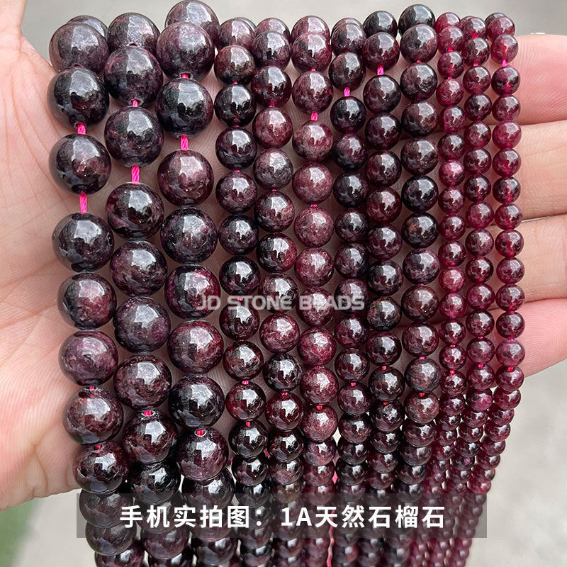Garnet loose beads DIY jewelry accessories round bead bracelet