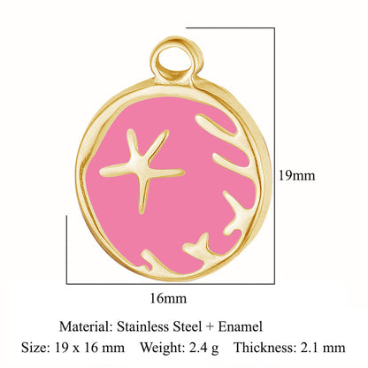 Titanium steel pendant octagram eyes
