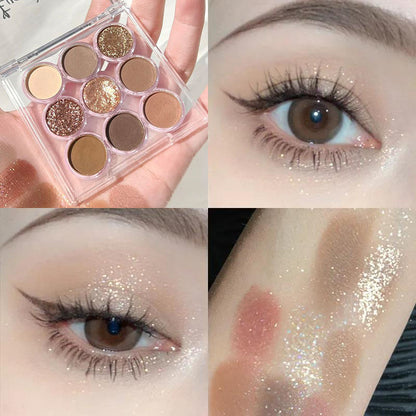 Paleta de sombras de ojos de nueve colores melocotón 