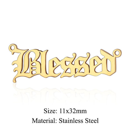 5 pcs/bag English alphabet titanium steel pendant