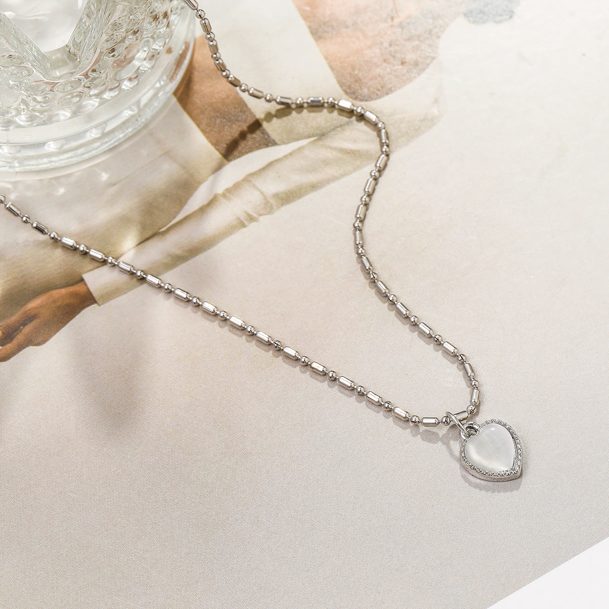 Peach Heart Necklace