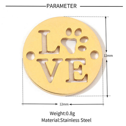 20 pcs/pack dog paw angel gossip titanium steel DIY pendant