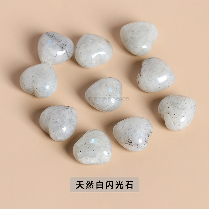 15Mm pink crystal peach heart semi-precious stone