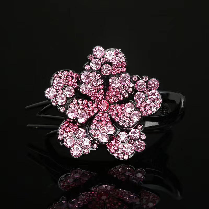 Rhinestone headdress three-tooth clip duck bill clip headdress