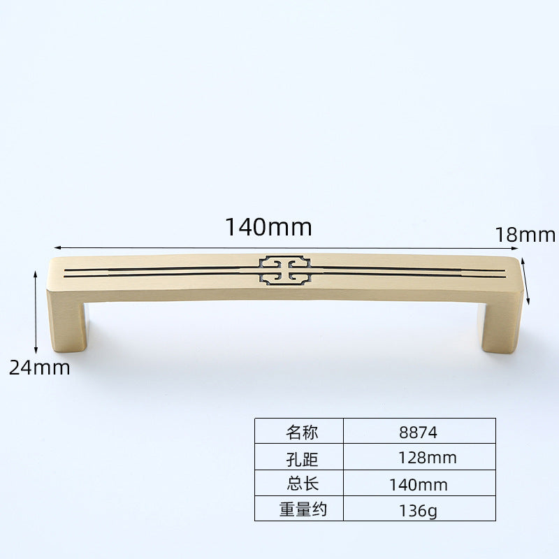 Gold brushed pure brass handle