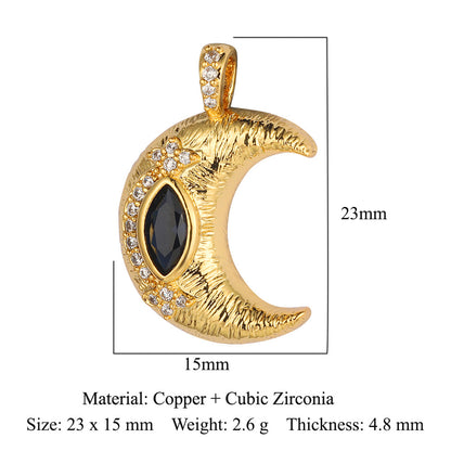 Copper zircon pendant peach heart owl DIY