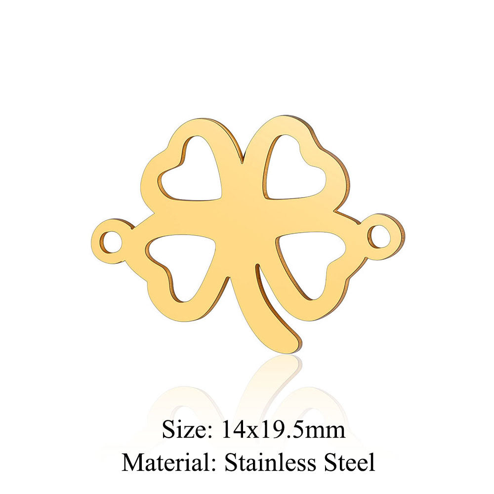 5 pcs/pack Four Leaf Clover Tree of Life Transfer Titanium Steel Pendant
