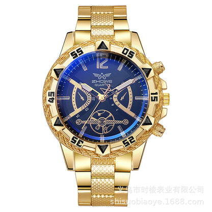 Cross-Border Blue Glass Men's Watch