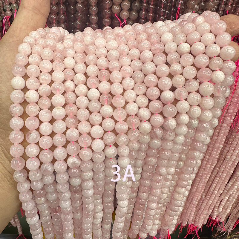 6-12mm natural Madagascar pink crystal beads