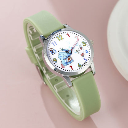 Animal Dial Round Quartz Watch Jewelry Set