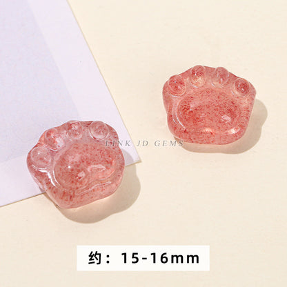Gray Moonlight Pixiu Red Strawberry Crystal Pendant