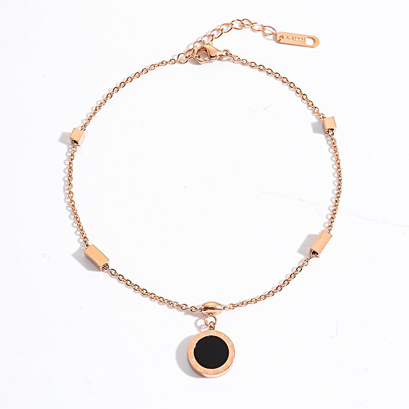 Titanium Steel Roman Numeral Anklet