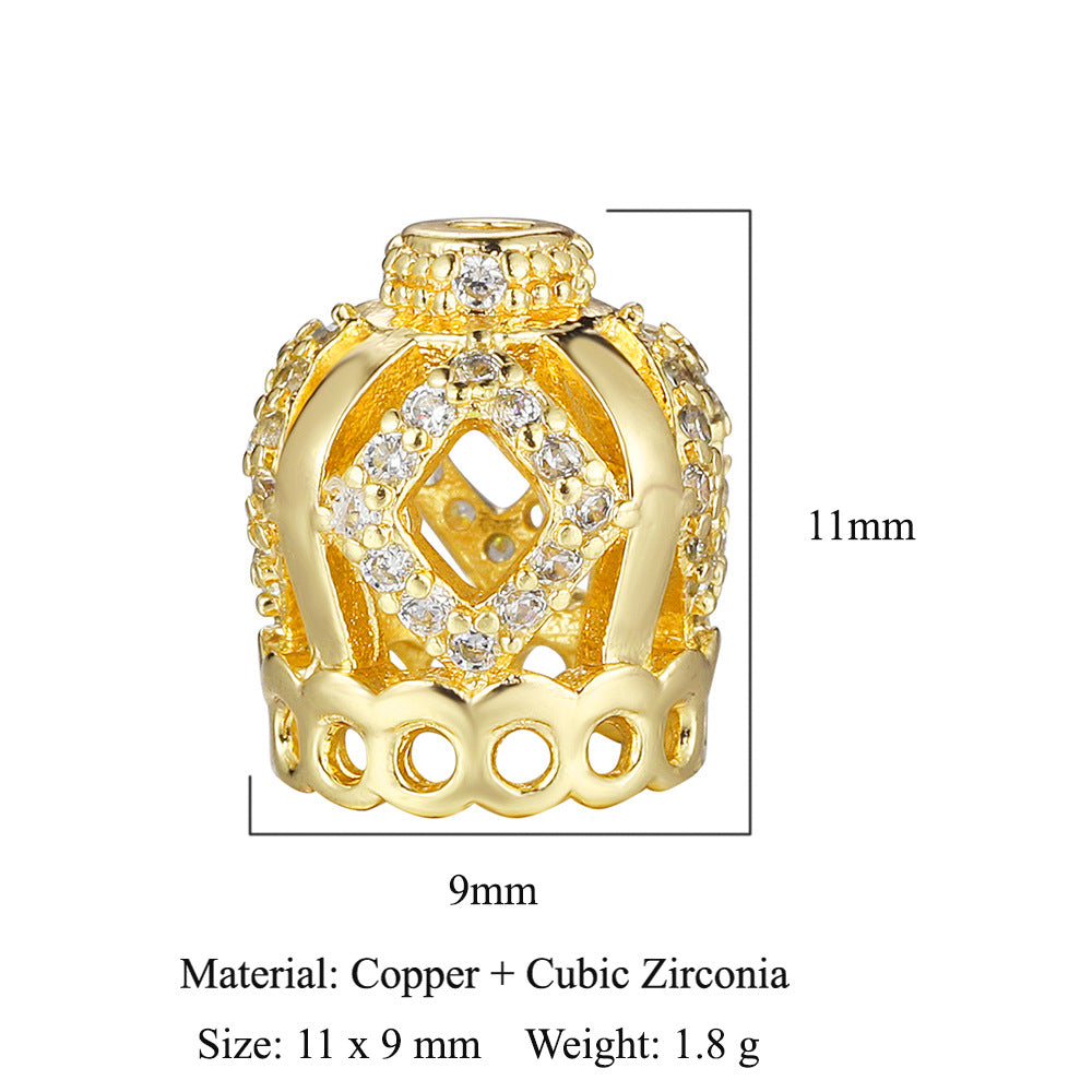 Buddha head skull copper zircon spacer beads