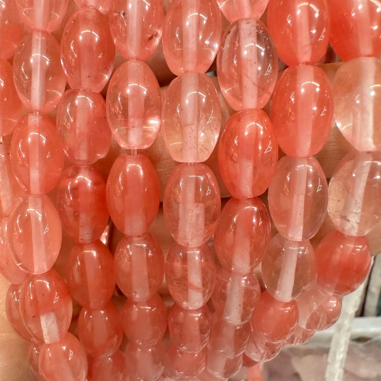 8*12mm natural stone oval rice beads