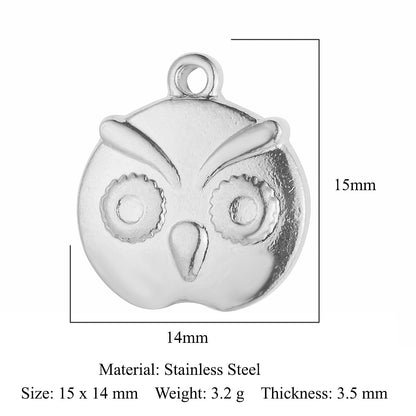 5 pcs/pack Butterfly Fox Snake Stainless Steel Pendant