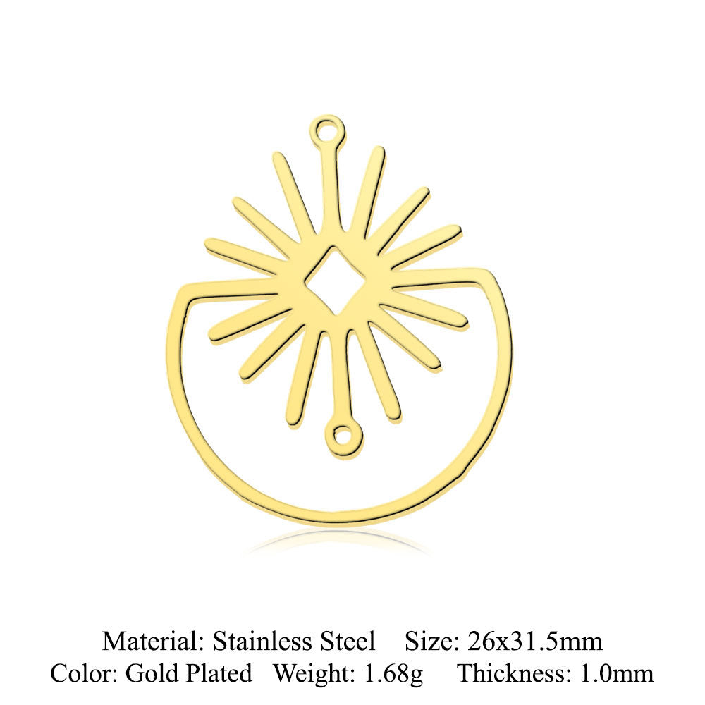 fashion 5 pcs/pack star moon titanium steel pendant planet DIY