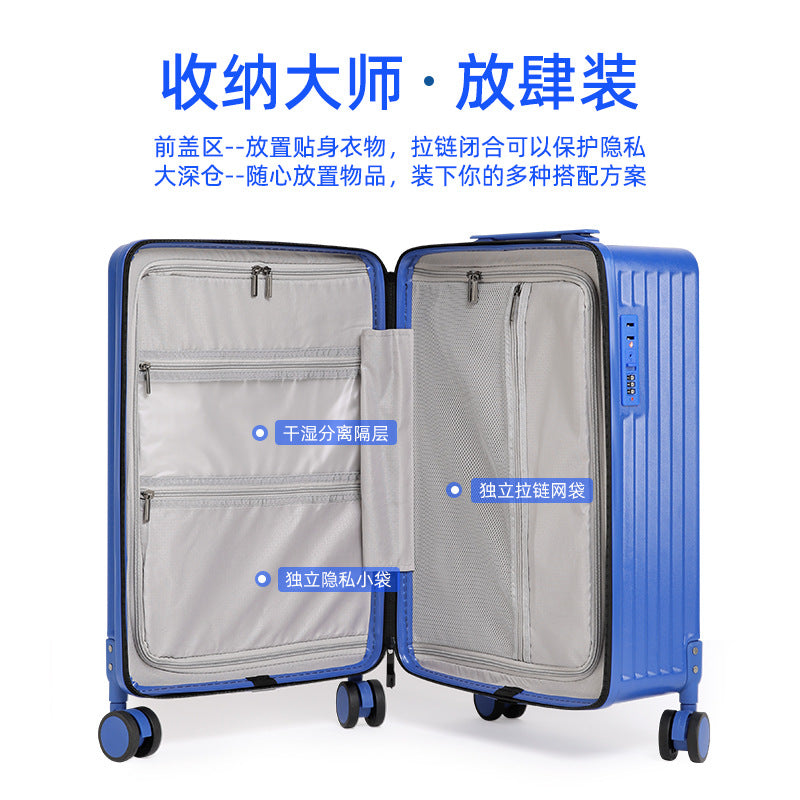 Rhein blue trolley case 24 inch suitcase
