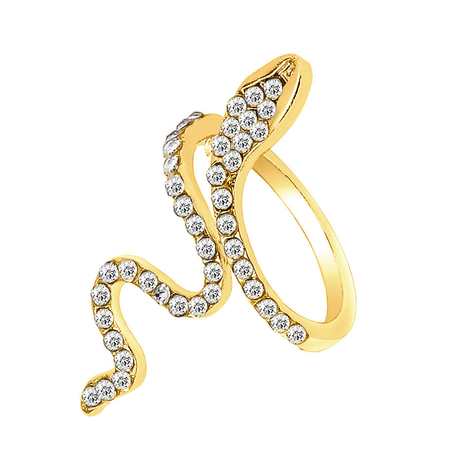 Diamond Snake Index Finger Ring