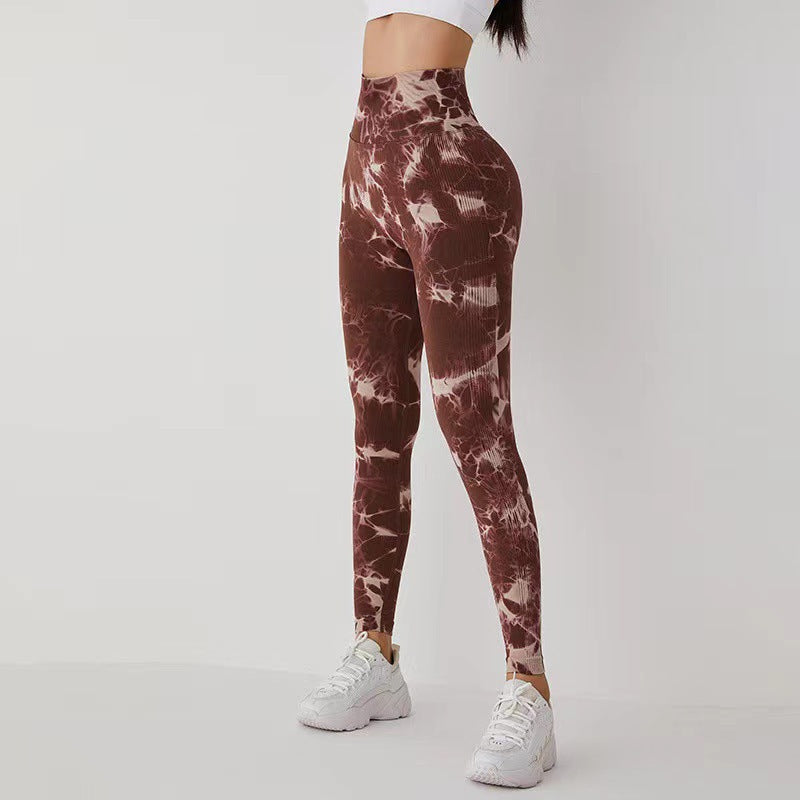 Pantalones de yoga con control de barriga y cintura alta sin costuras 
