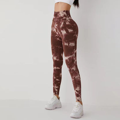 Pantalones de yoga con control de barriga y cintura alta sin costuras 