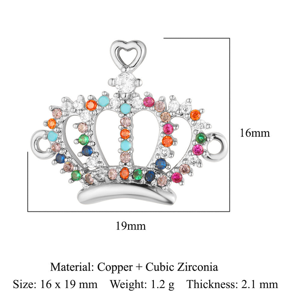 Double hole copper zircon jewelry bracelet connection accessories