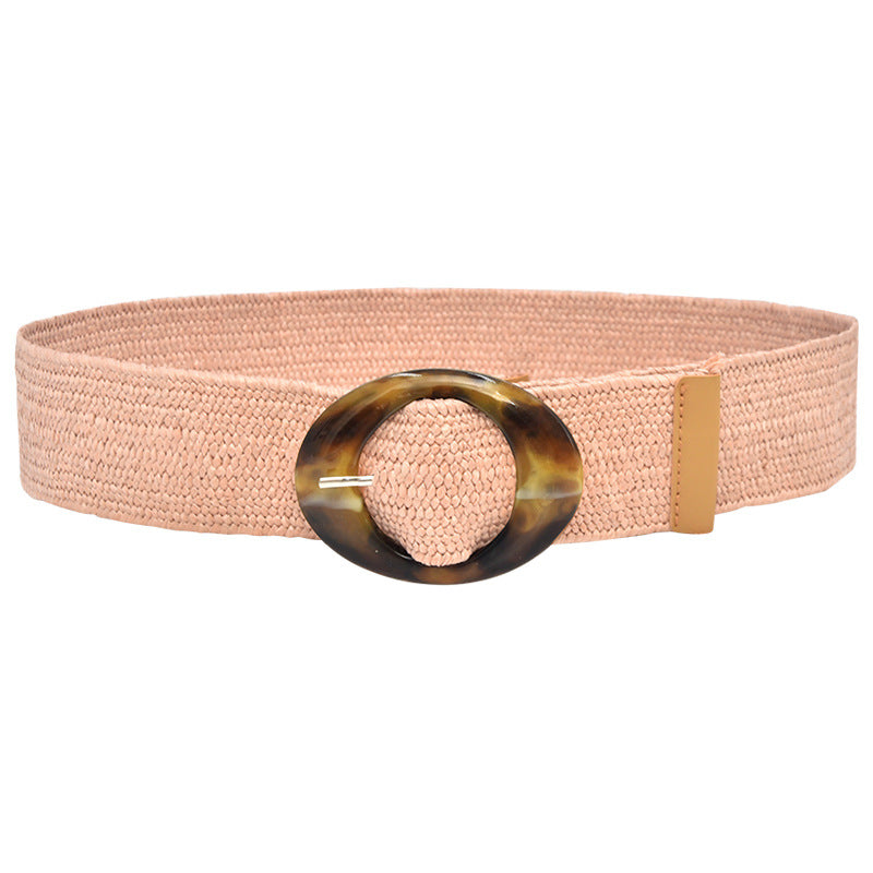 Ethnic style woven elastic belt