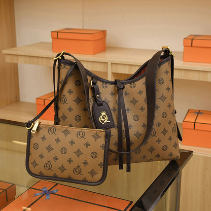 Versatile retro printed tote women's bag
