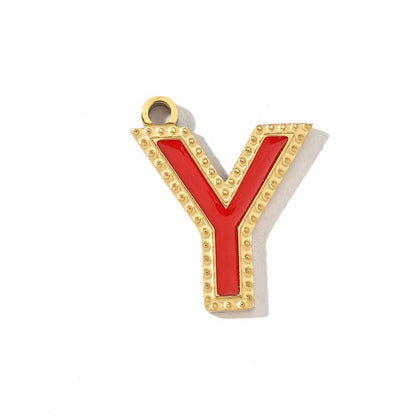 Colorful letter titanium steel necklace pendant