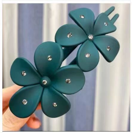 Frosted Rhinestone Flower Hairpin Female