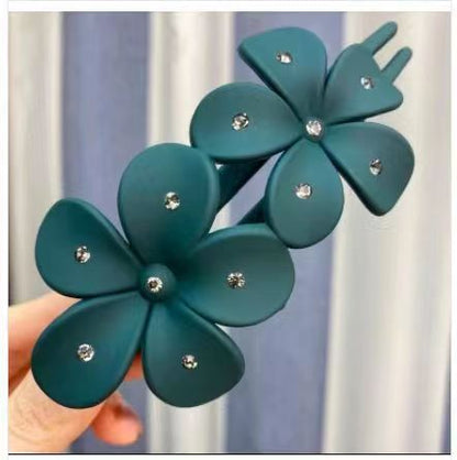 Frosted Rhinestone Flower Hairpin Female