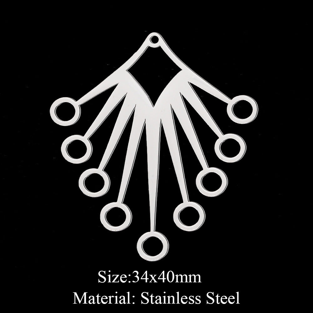 5 pcs/bag Fan-shaped flower geometric pendant