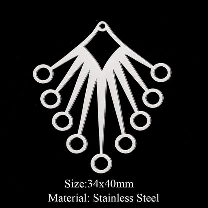 5 pcs/bag Fan-shaped flower geometric pendant