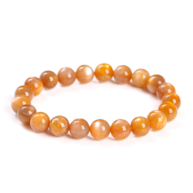 8A Natural Gold Backbone Bracelet Cat's Eye Sunstone