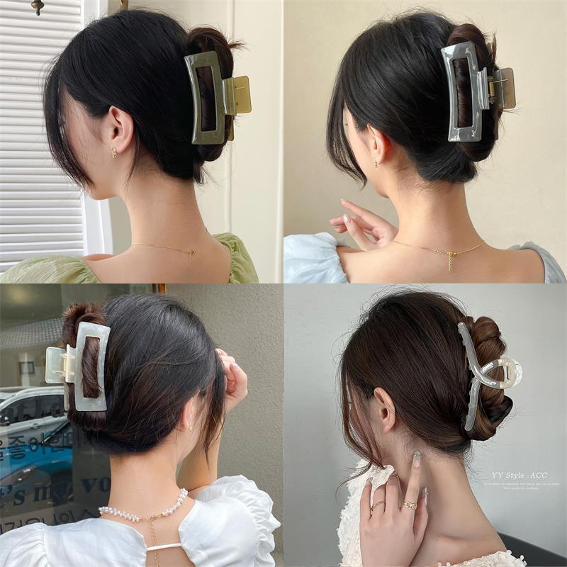 oversized hairpin acrylic disc hair grab clip