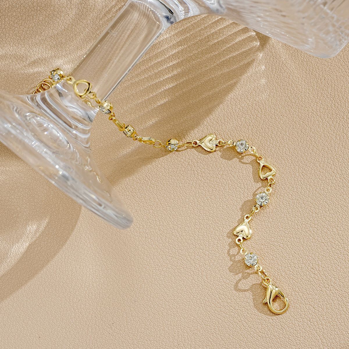 Hollow Heart Zircon Bracelet